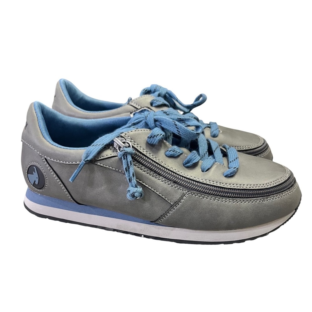 Billy Footwear Zipper Sneakers Gray Blue Kids 7 Adaptive‎ Shoes W6
